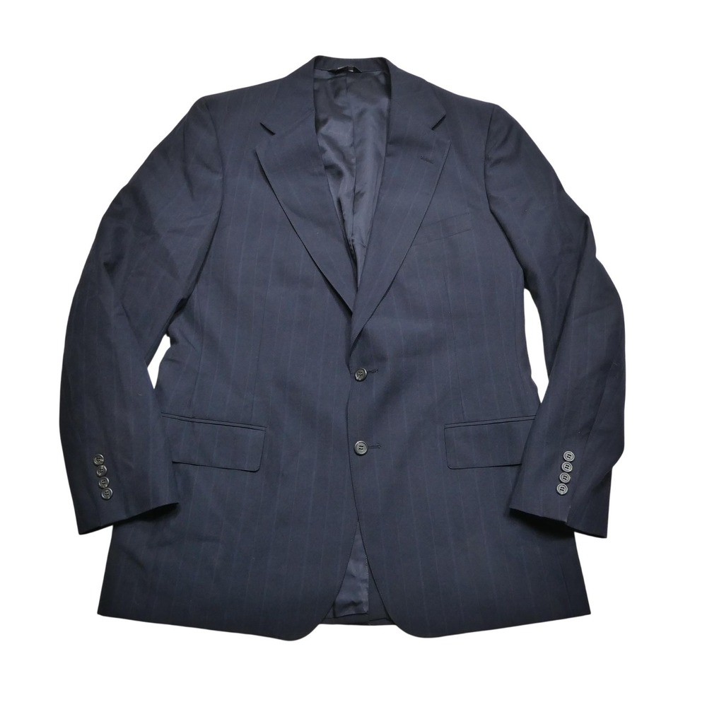 Ralph Lauren Polo University Club Blazer Mens 42R Blue Pinstripe 2 Button Jacket